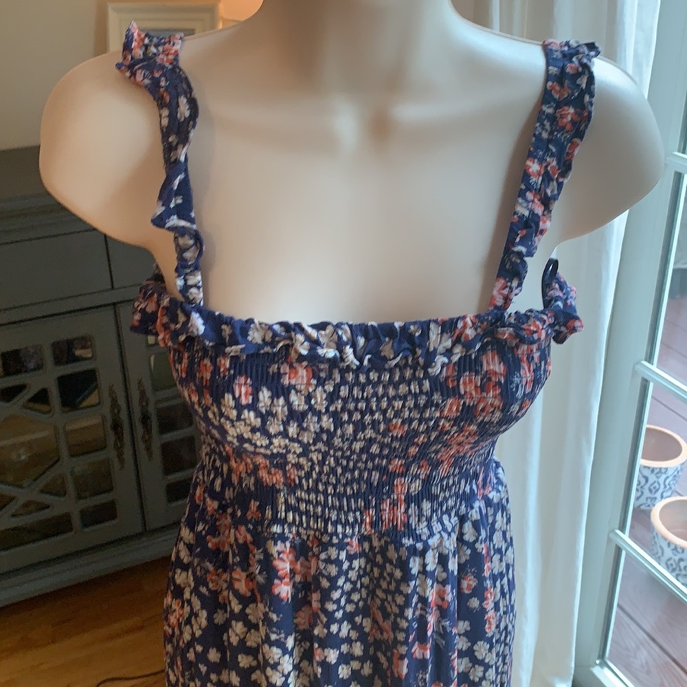 Blue Floral MIDI Dress - Picture 2 of 5